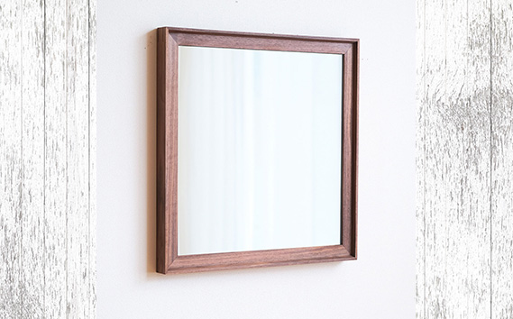 府中家具　Mirror VALLE　56×56　ウォールナット