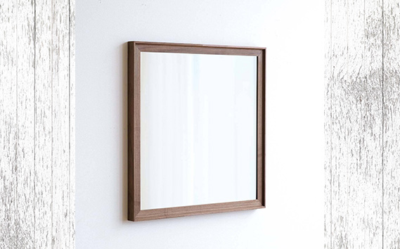 府中家具　Mirror VALLE　70×70　ウォールナット