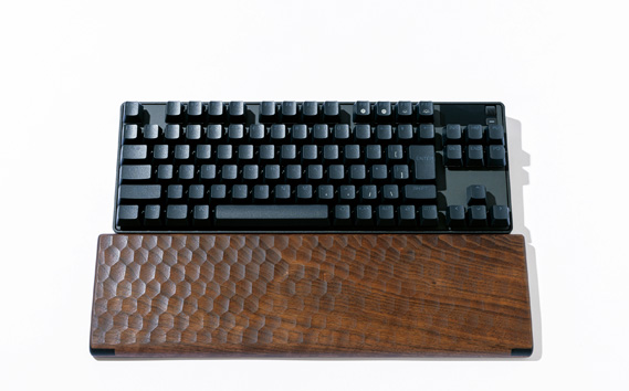 汎用型　亀甲名栗木製パームレスト　松2　MIDOL　ウォールナット