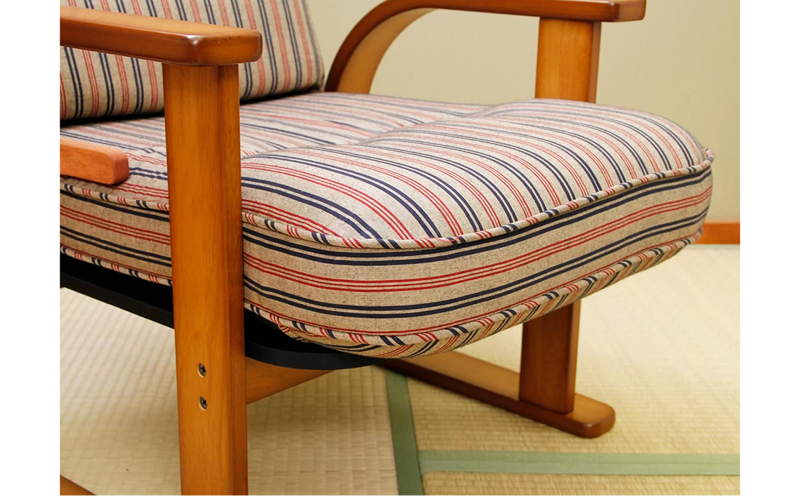 肘付き高座椅子 ハイタイプ リクライニング機能付き