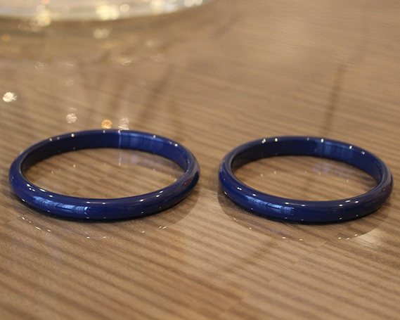 SHINBEY　漆バングル　ネイビー　S