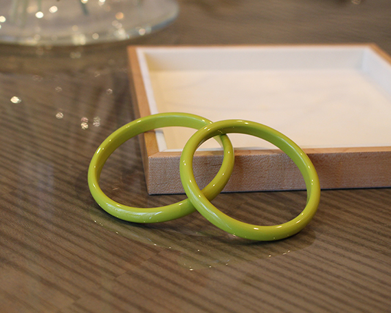 SHINBEY　漆バングル　ライム　L