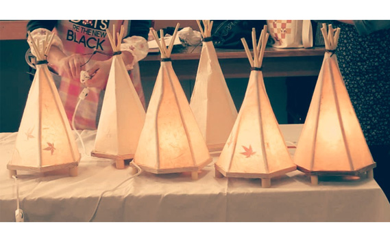 阿字和紙を使った行燈