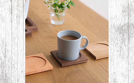 府中家具　木製オリジナルコースター　ウォールナット