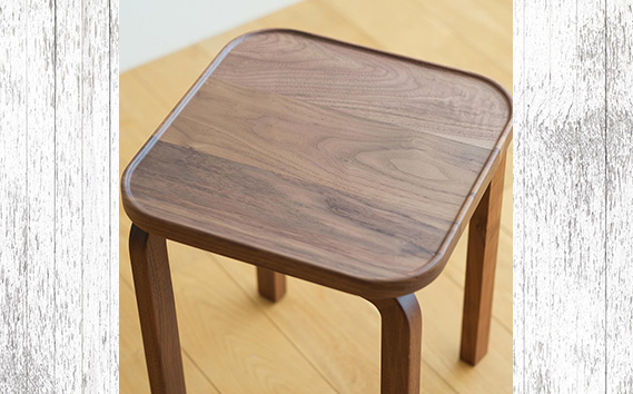 府中家具　COCCO Stool　ウォールナット　生地：グリーン