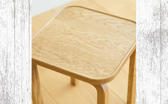 府中家具　COCCO Stool　オーク　生地：ライトグレー