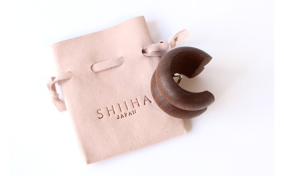 【ダブルtype】天然木のヘアアクセサリー「ポニーフック・灯」