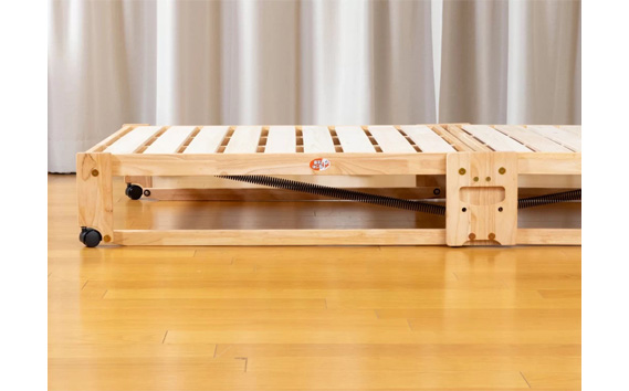 折りたたみひのきスノコベッド　ロータイプ　シングル