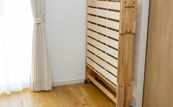 折りたたみひのきスノコベッド　ハイタイプ　シングル