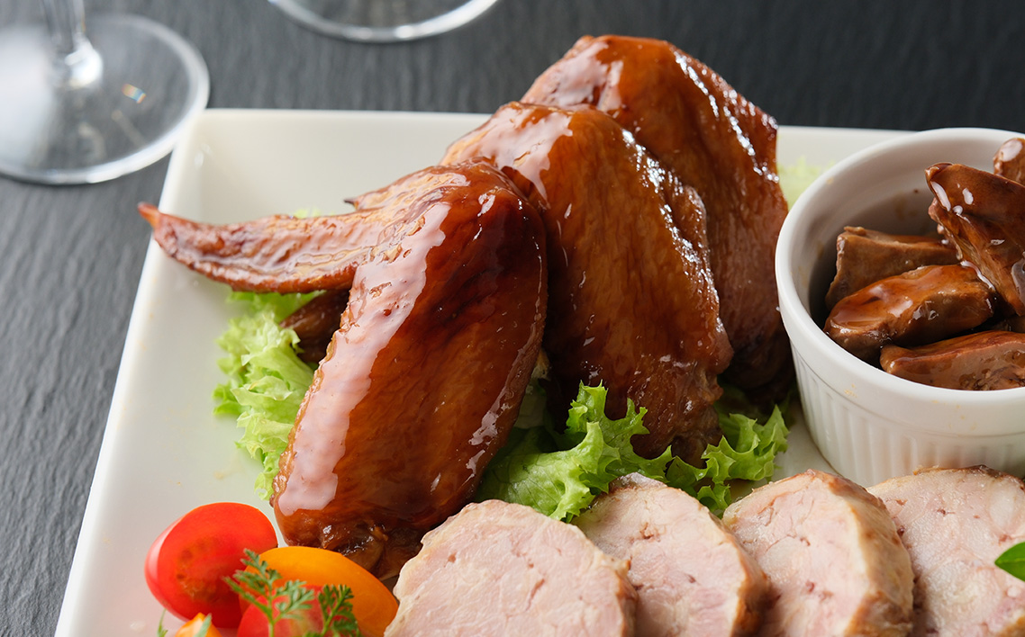 中林商店のおつまみset/鶏肉 肝肉 レバー 手羽先 チキンロール