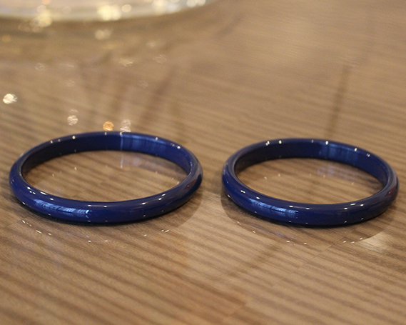 SHINBEY　漆バングル　ネイビー　L