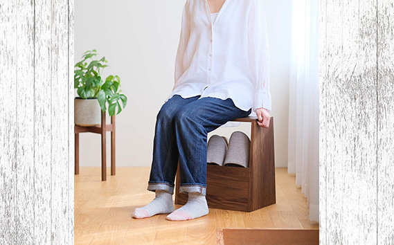 府中家具　スツールにもなる収納ラック　オーク