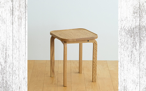 府中家具　COCCO Stool　オーク　生地：ライトグレー