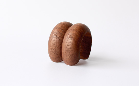 【ダブルtype】天然木のヘアアクセサリー「ポニーフック・灯」