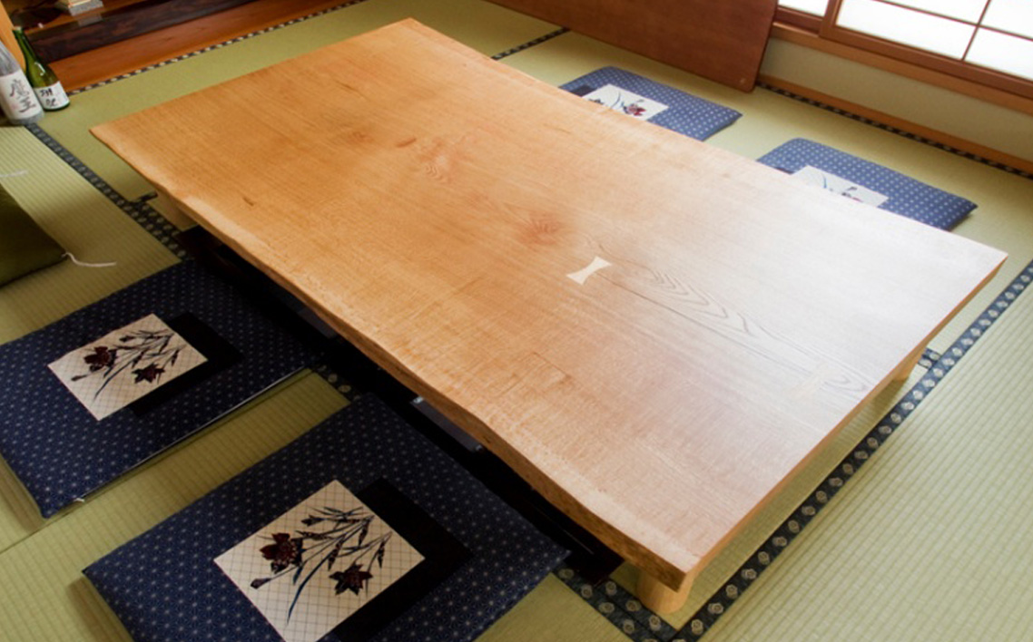 水楢1枚板 テーブル 府中家具 土井木工