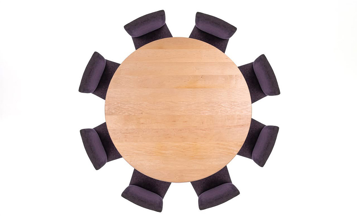 府中家具　Carving table　φ1100　レッドオーク レッドオーク