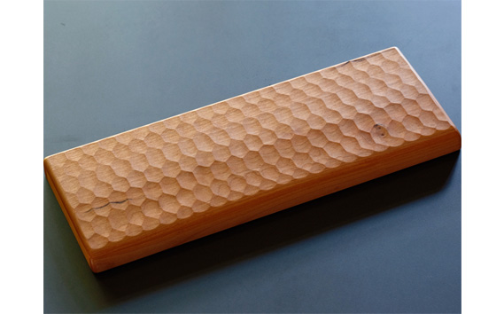 HHKB専用亀甲名栗ブラックチェリー製パームレスト＆ルーフ 200g