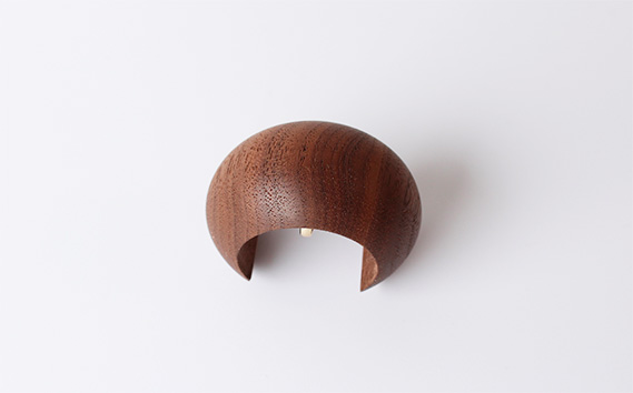 【シングルtype】天然木のヘアアクセサリー「ポニーフック・灯」