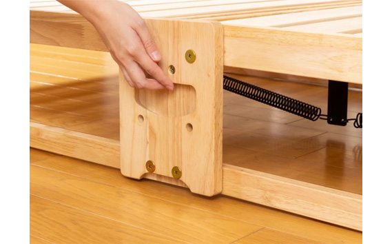 折りたたみひのきスノコベッド　ロータイプ　シングル