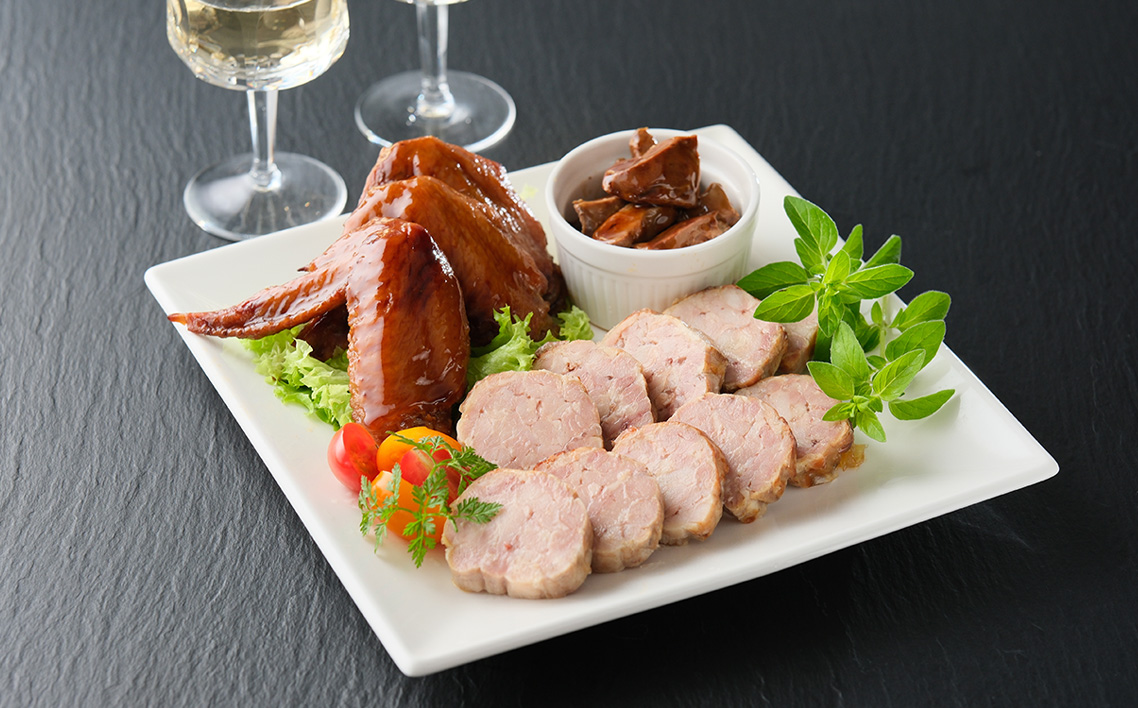 中林商店のおつまみset/鶏肉 肝肉 レバー 手羽先 チキンロール