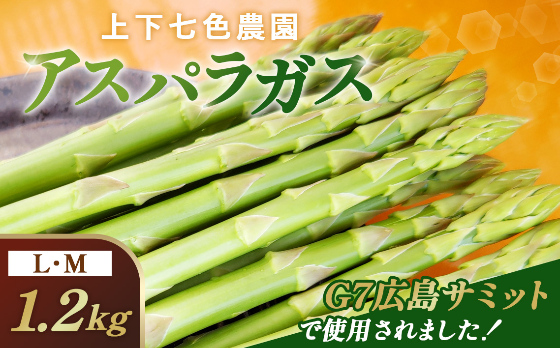 上下七色農園 アスパラガス　L・Ｍサイズ　ダンボール（1.2kg）