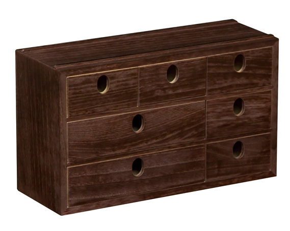 総桐　多用途ボックス　3列×3段　チョコ