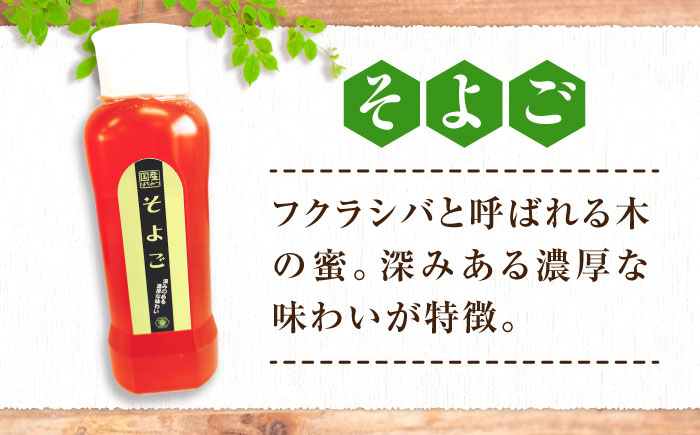 手軽に簡単チューブはちみつ（百花・そよご）500g×2種 計2本セット  ハニー お取り寄せ グルメ 産地直送 ふるさと納税 ギフト プレゼント スーパーフード パンケーキ ヨーグルト 三次市/重森養蜂場 [APBO004]