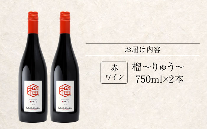 榴 ~りゅう~ RYU 750ml×2本 赤ワイン ワイン やや甘口 ギフト 広島 三次 酒 国産ワイン 日本ワイン 三次市 / 広島三次ワイナリー [APAZ133]