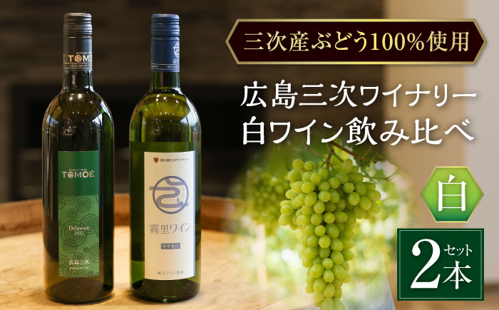 おすすめ 白ワイン 2本セット 霧里ワイン やや甘口 TOMOE デラウェア やや辛口 ワイン 受賞 飲み比べ ワインセット ギフト 三次市/広島三次ワイナリー [APAZ010]