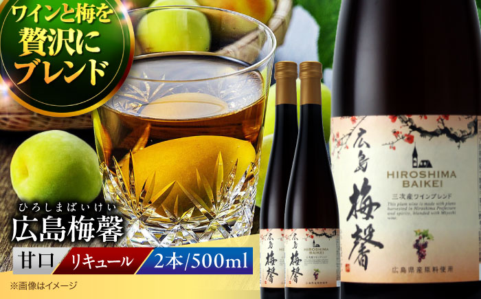 広島梅馨（ひろしまばいけい）500ml×2本 梅酒 リキュール 果実酒 甘口 広島県 ワイン ブランデー お酒 三次市/広島三次ワイナリー [APAZ088]