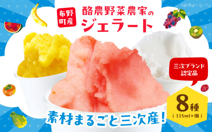 まるごと布野のアイスさん 酪農野菜農家のジェラート 8個入り アイス ギフト 食べ比べ ギフト スイーツ お取り寄せ 三次市/布野特産センター [APBA003]