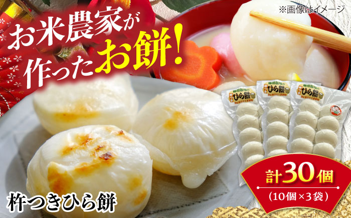 【先行予約】 お餅 ＜12月25日～年内順次発送＞ 杵つき餅 真空パック ひら餅 10個×3 お餅 杵つき 餅 おせち モチ 雑煮 広島 三次市 / 福田農場 [APBM014]