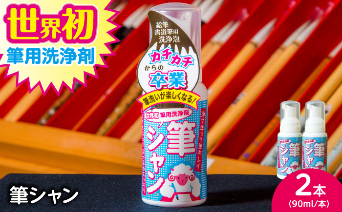 筆用洗浄剤 筆シャン (90mL×2本) 毛筆 書道筆 筆 ふで 洗剤 シャンプー 石鹸 せっけん 筆洗い 筆洗 ふであらい 書道 習字 三次市 / 株式会社リピカ [APDB002]