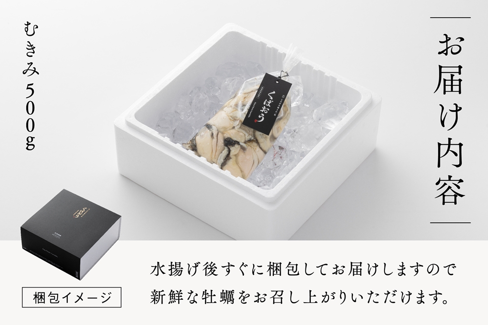 [2026年1月8日より発送！] くばおう むきみ牡蠣 500g (約2人前) 広島県 大竹市 玖波産｜広島 広島牡蠣 玖波 むきみ牡蠣 生牡蠣 牡蠣鍋 牡蠣めし カキフライ 先行予約 [1877]