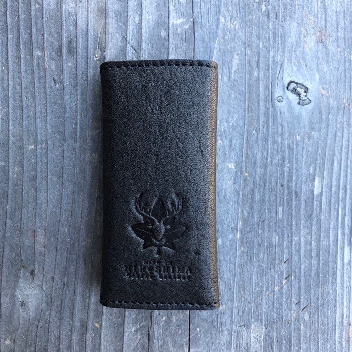 広島ジビエレザー鹿革コンパクトキーケース【01ブラック】