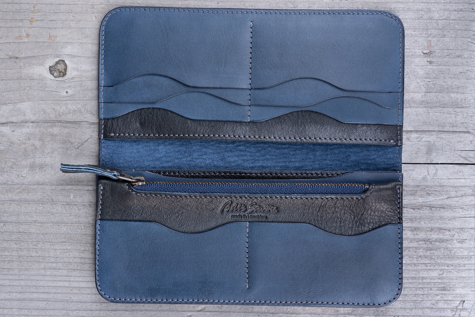 広島ジビエレザー東広島産天然鹿革　軽くて柔らかく手使いやすい本革スタンダード長財布【01ブラック】