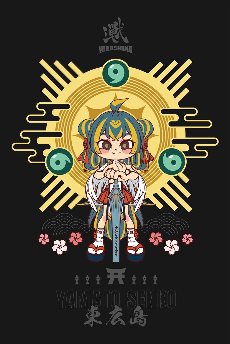 「広島 TEAM iXA」の三種の神器コラボTシャツ feat.白鳥神社(S)