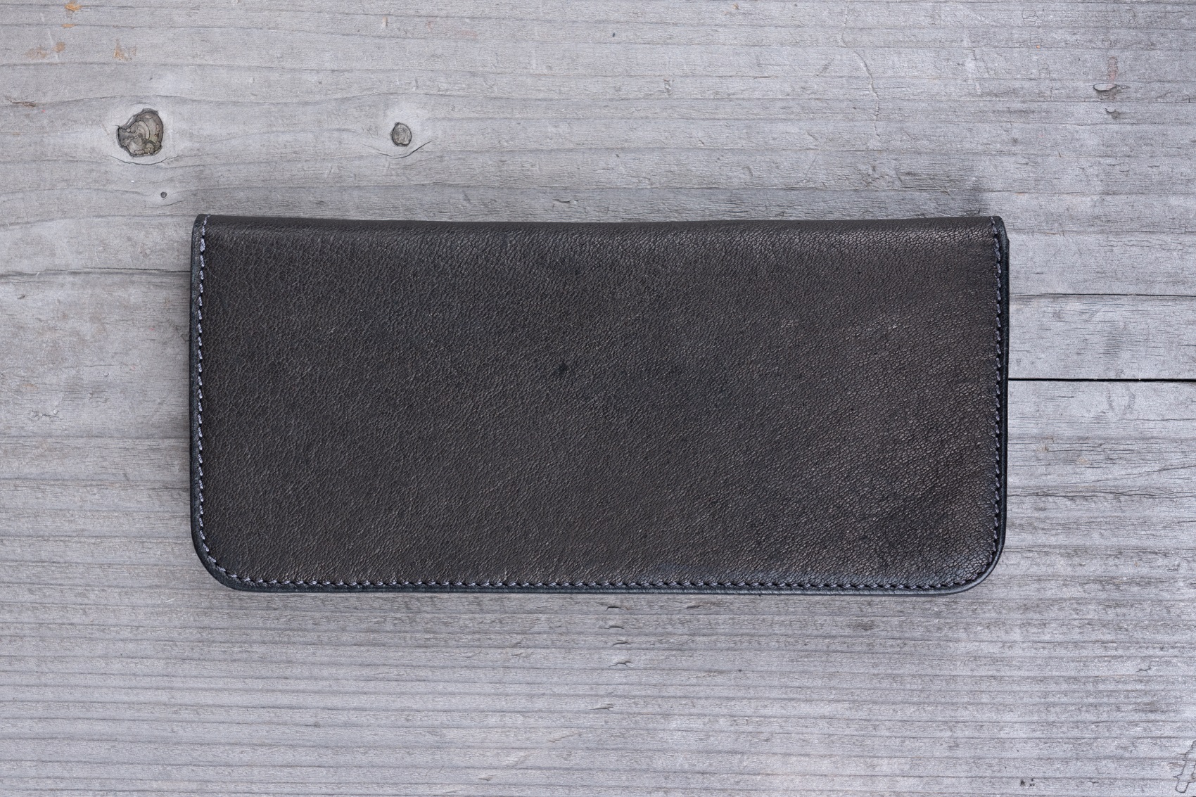 広島ジビエレザー東広島産天然鹿革　軽くて柔らかく手使いやすい本革スタンダード長財布【01ブラック】