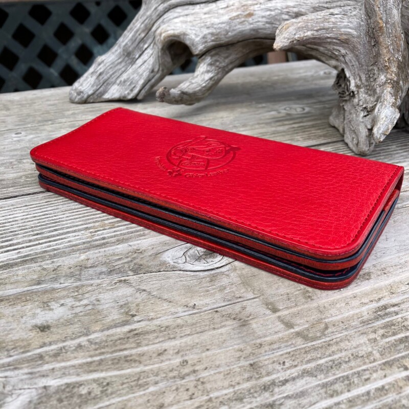 【広島ジビエレザー×広島東洋カープ】東広島産鹿革使用☆柔らかくて使いやすいスタンダードな長財布　カープ坊や