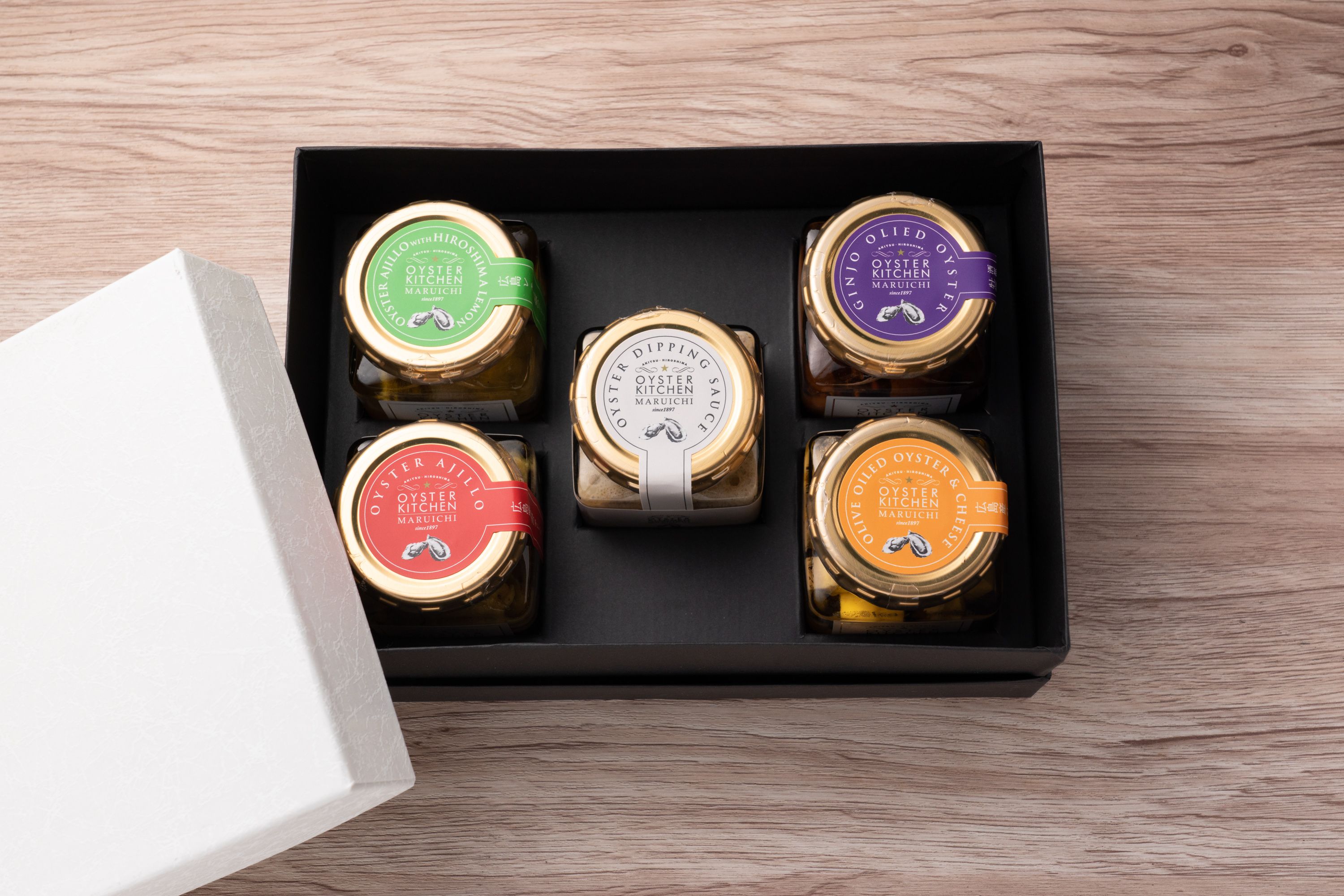 広島安芸津産　牡蠣オイル漬け 小瓶5種セット