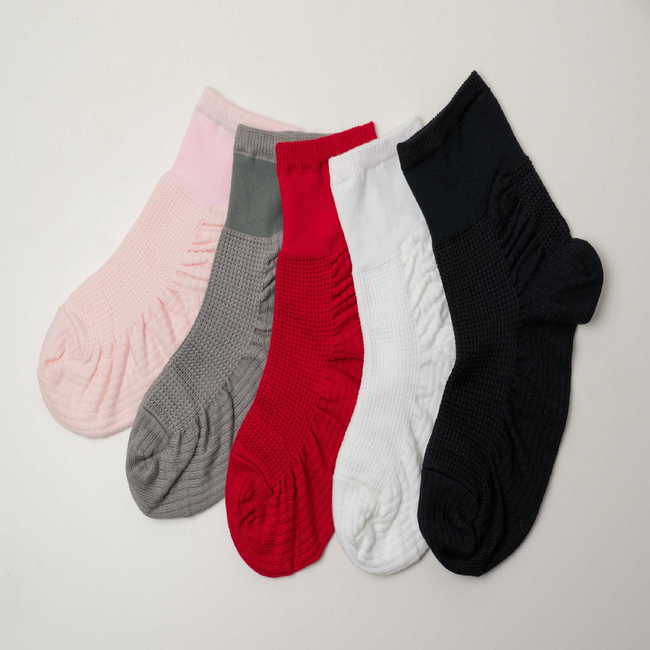 転倒予防くつ下どんどんウォーク2足組　赤　26～27cm