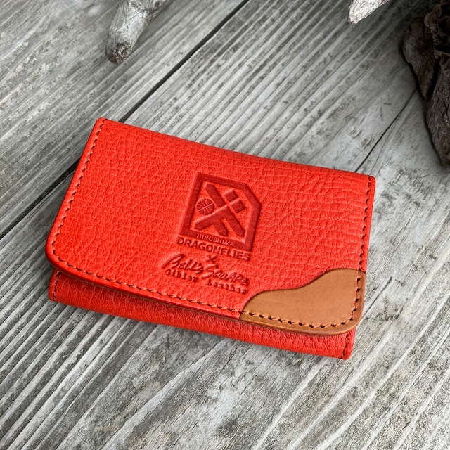 【広島ドラゴンフライズ×ベルズスクエア】コラボ　東広島産鹿革使用☆鹿革名刺入れ　初対面でも印象に残る◎