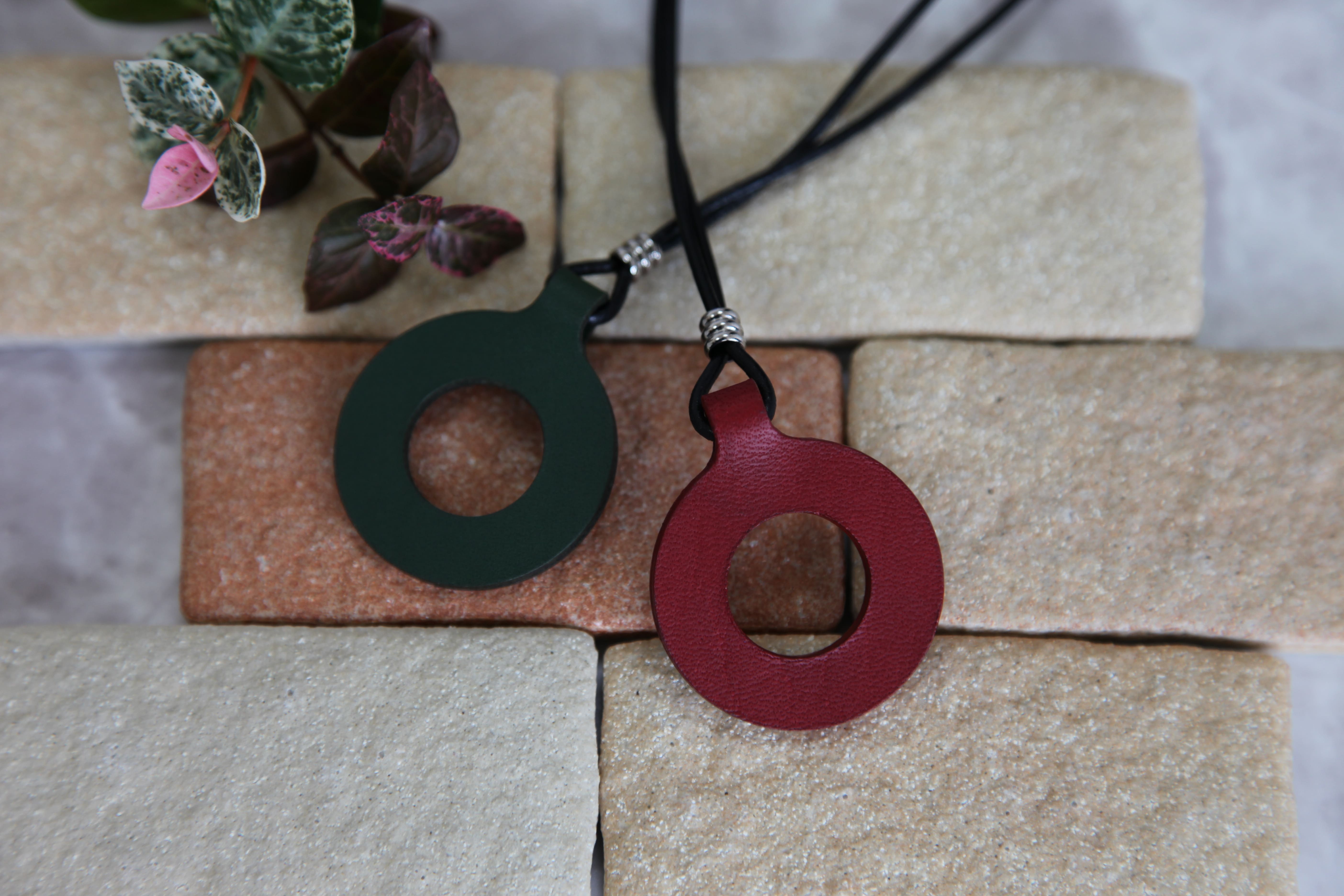 レザーグラスホルダー(ステッチ無）赤