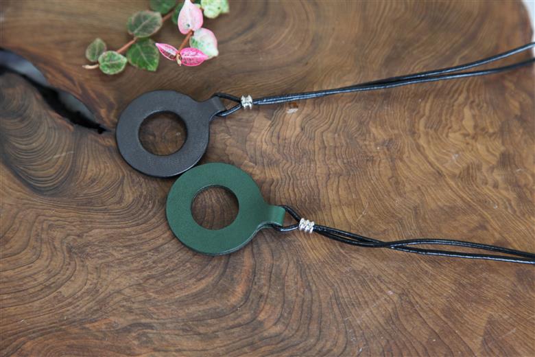 レザーグラスホルダー(ステッチ無）黒