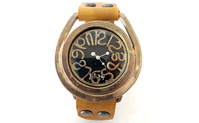 HR24の手作り時計　B（男女兼用）黄茶