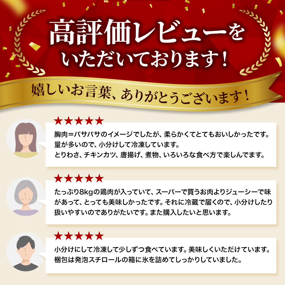 鶏肉 セット 広島熟成どり 8kg ( むね肉 6kg ・ ささみ 2kg )【配達不可：沖縄・離島】 胸肉 鶏むね肉 鶏胸肉 お肉 ササミ とり肉