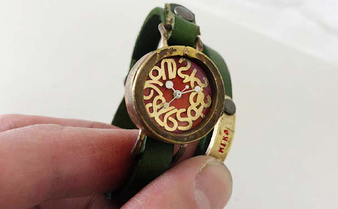 HR24の手作り時計　E（女性用）オリ－ブ