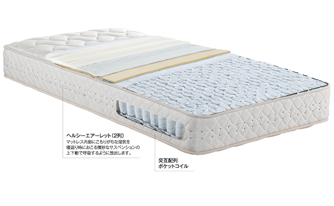 マットレス 寝具 アレルリーフ ドリームベッド DREAM POCKET NORMAL（F1-N）DX パーソナルシングル 【配達不可：北海道・沖縄・離島】