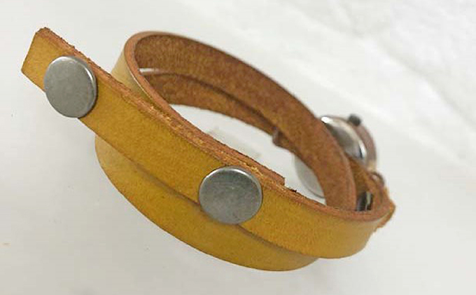 HR24の手作り時計　F（女性用）黄茶