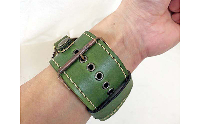 HR24の大型サイズ手作り時計　H（男性用）オリ－ブ